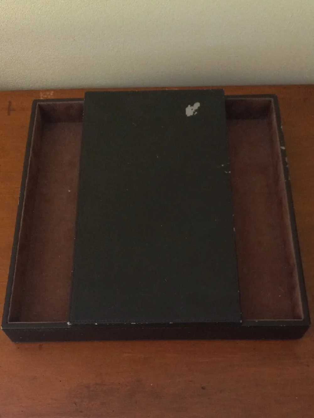 Brown Leather Valet Tray, Catchall Organizer, and Manicure Set